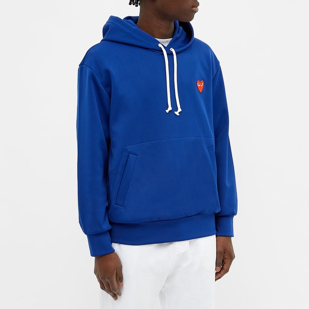 Comme Des Garçons Play Heart Patch Hooded Sweatshirt In Blue