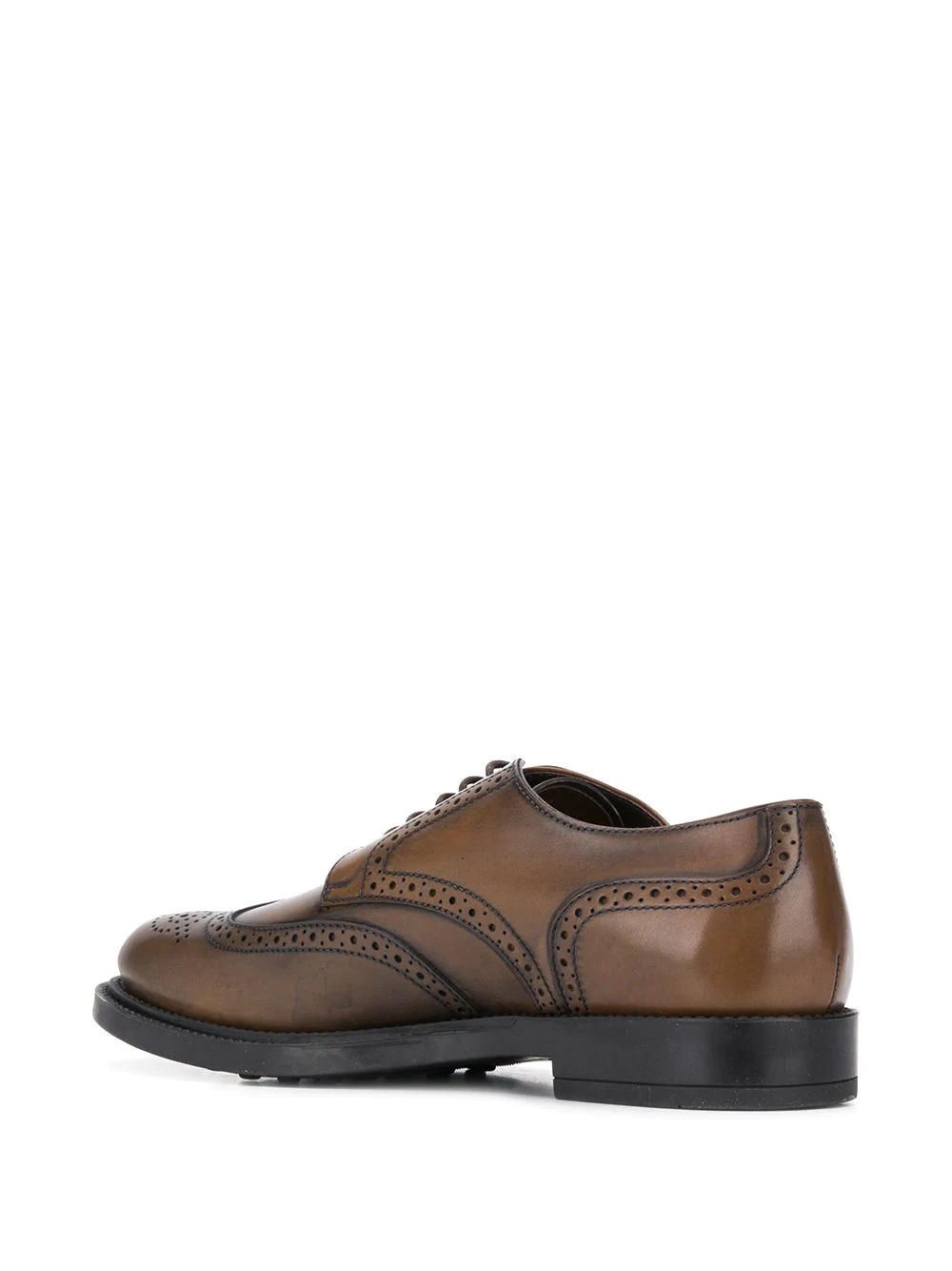 Tod's Lace-up Leather Wing Tips In Black
