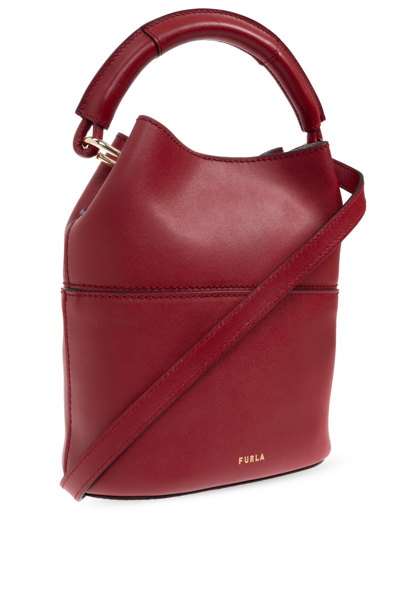 Furla Round Handle Shoulder Bag In Red