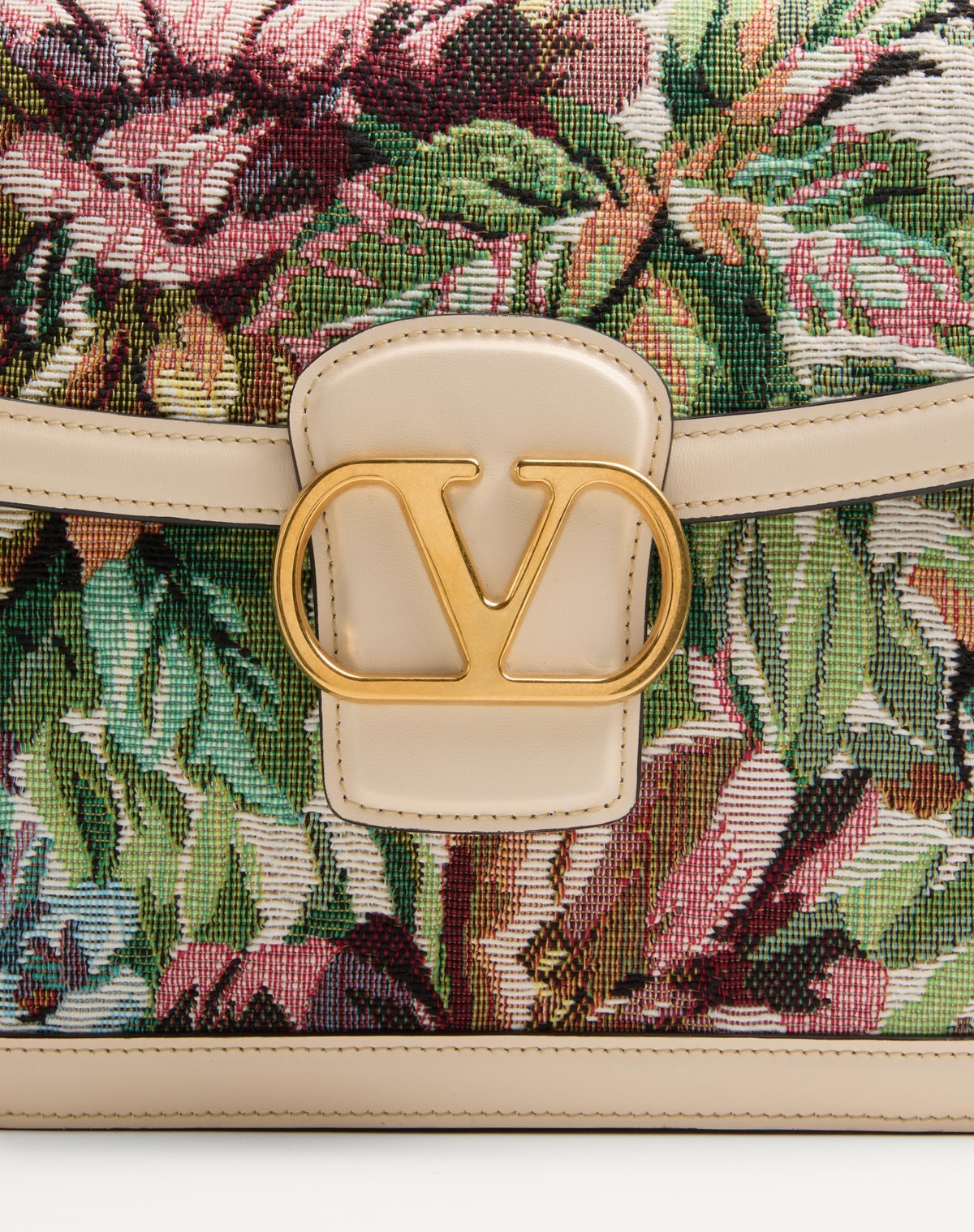 Valentino 9 To 5 Jacquard Voyage Vlogo Shoulder Bag In Nude