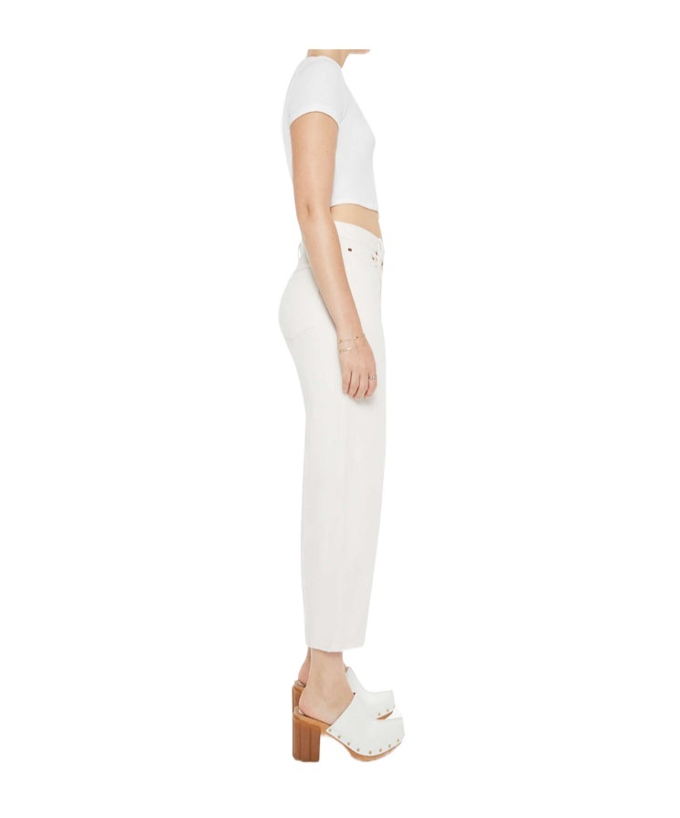 Mother The Peeler Tapered Ankle Jeans In White