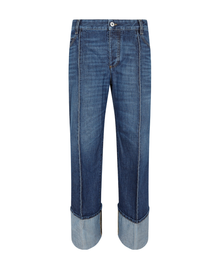 Shop Bottega Veneta Curved Shape Denim In Blue