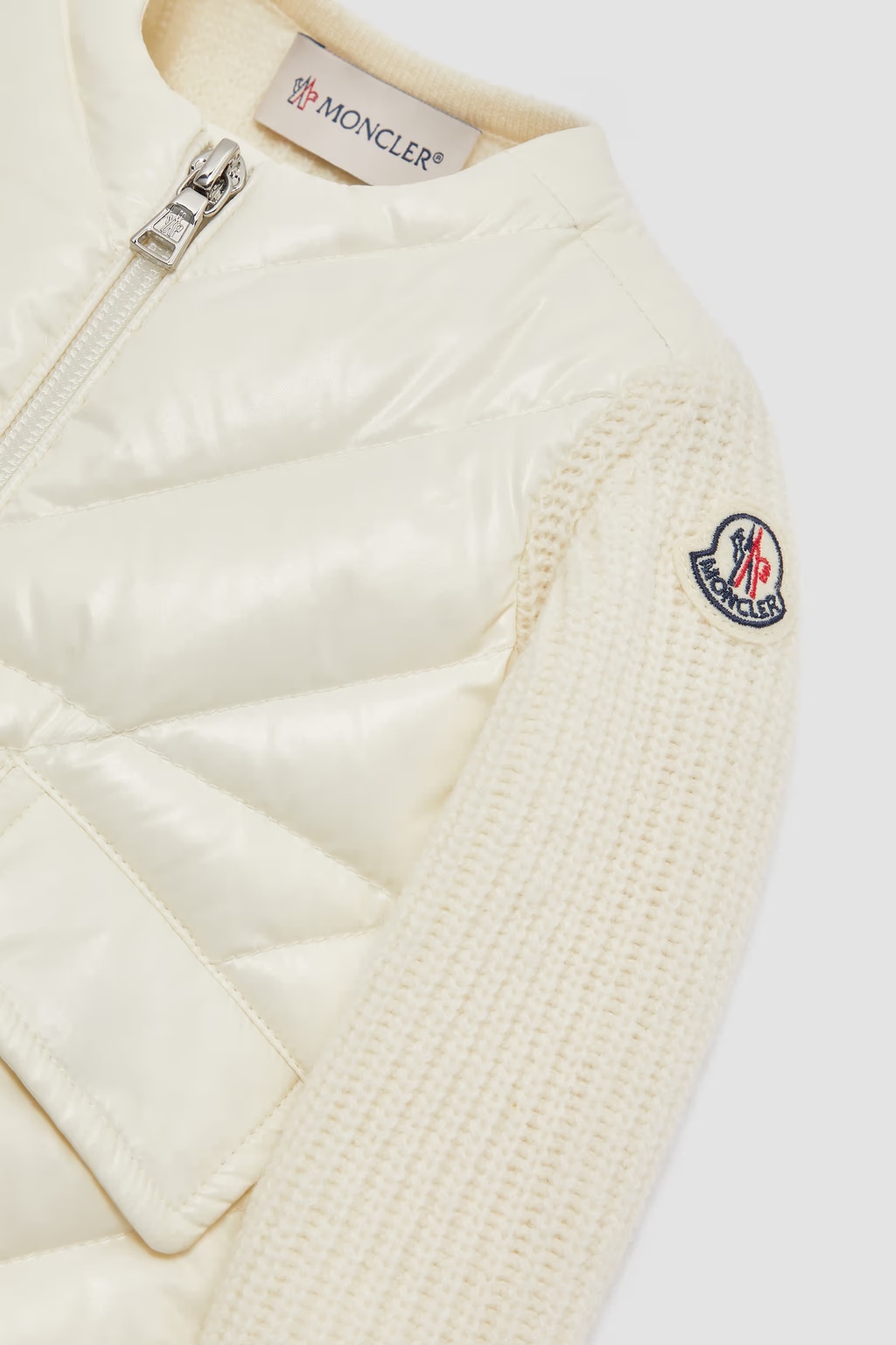 Moncler Padded Zipper Cardigan Down Jacket In White