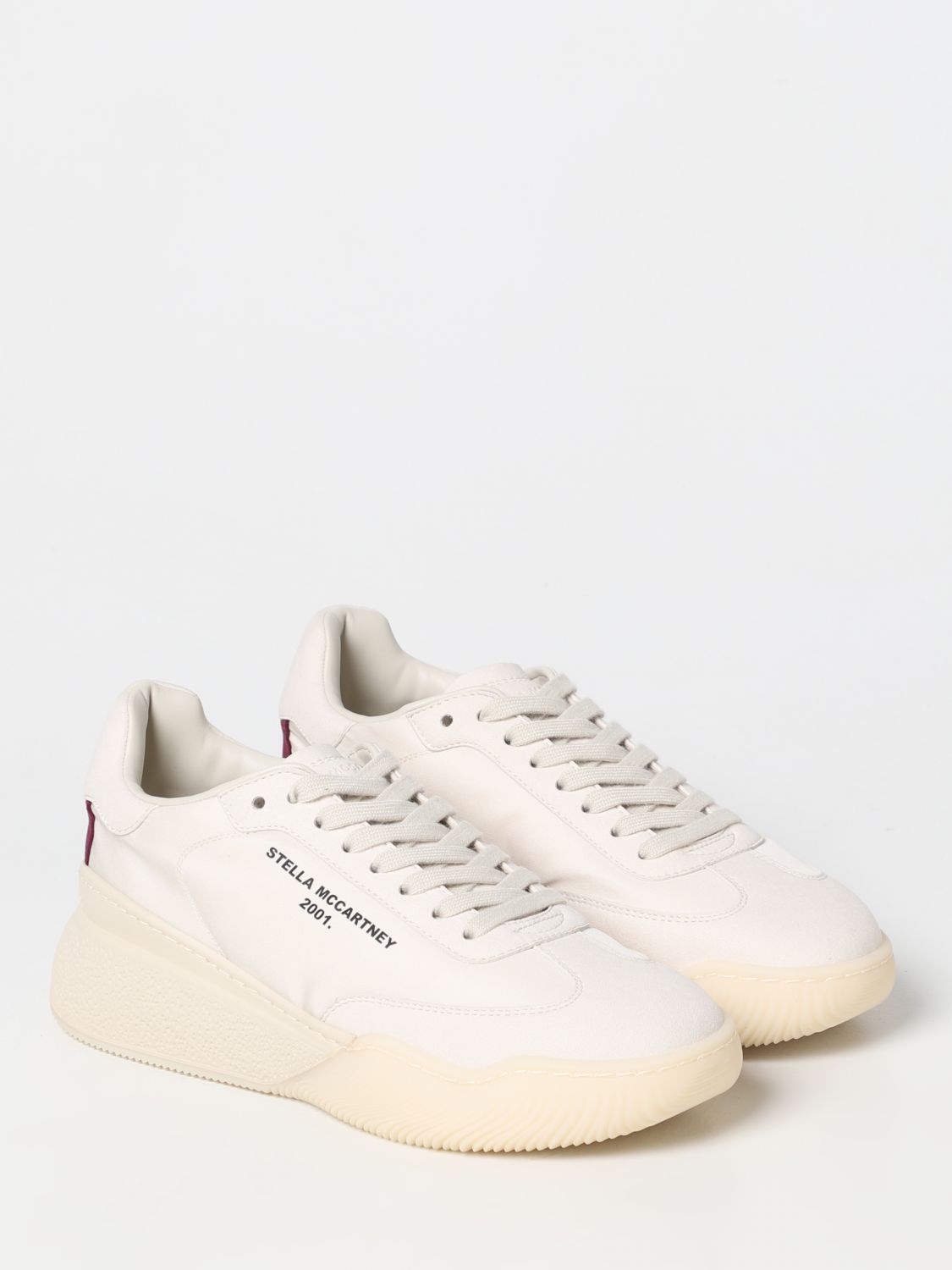 Stella Mccartney Woman Sneakers Ivory Size 8 Textile Fibers In Gray