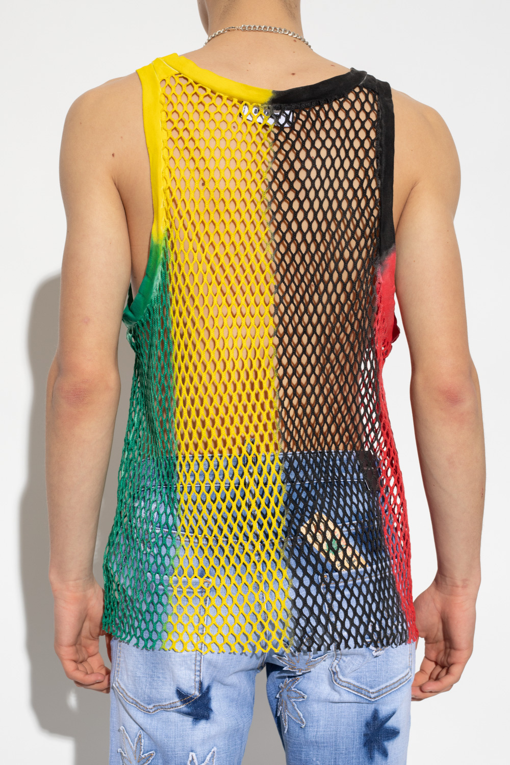DSQUARED2 COLOUR-BLOCK MESH TANK TOP