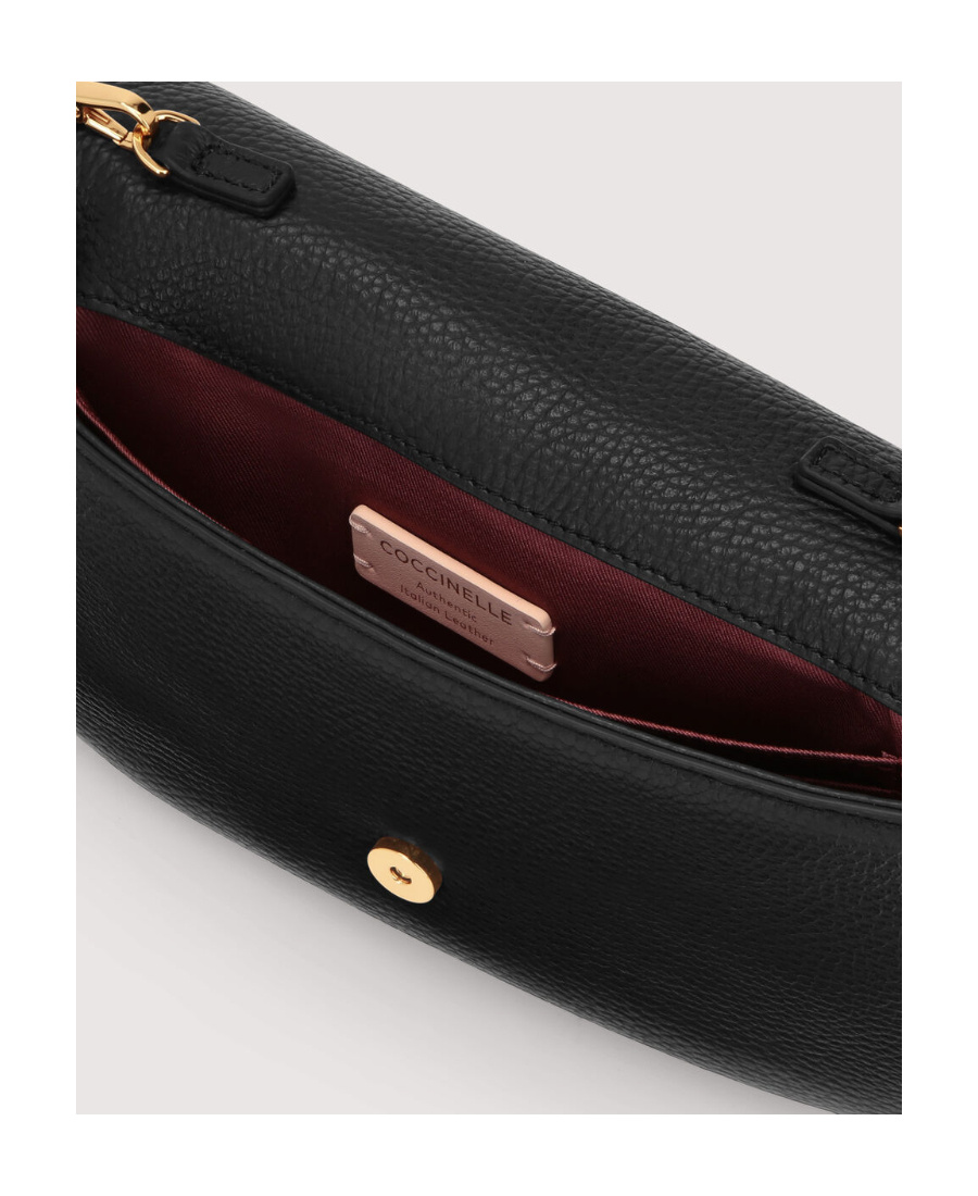 Shop Coccinelle Magie Leather Crossbody Bag In Black