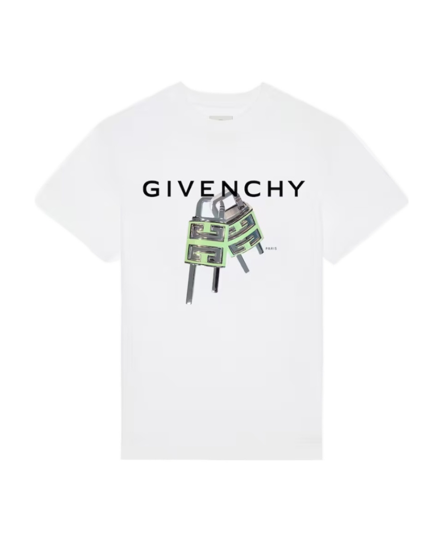 Givenchy T-shirt Slim  4g Lock In White