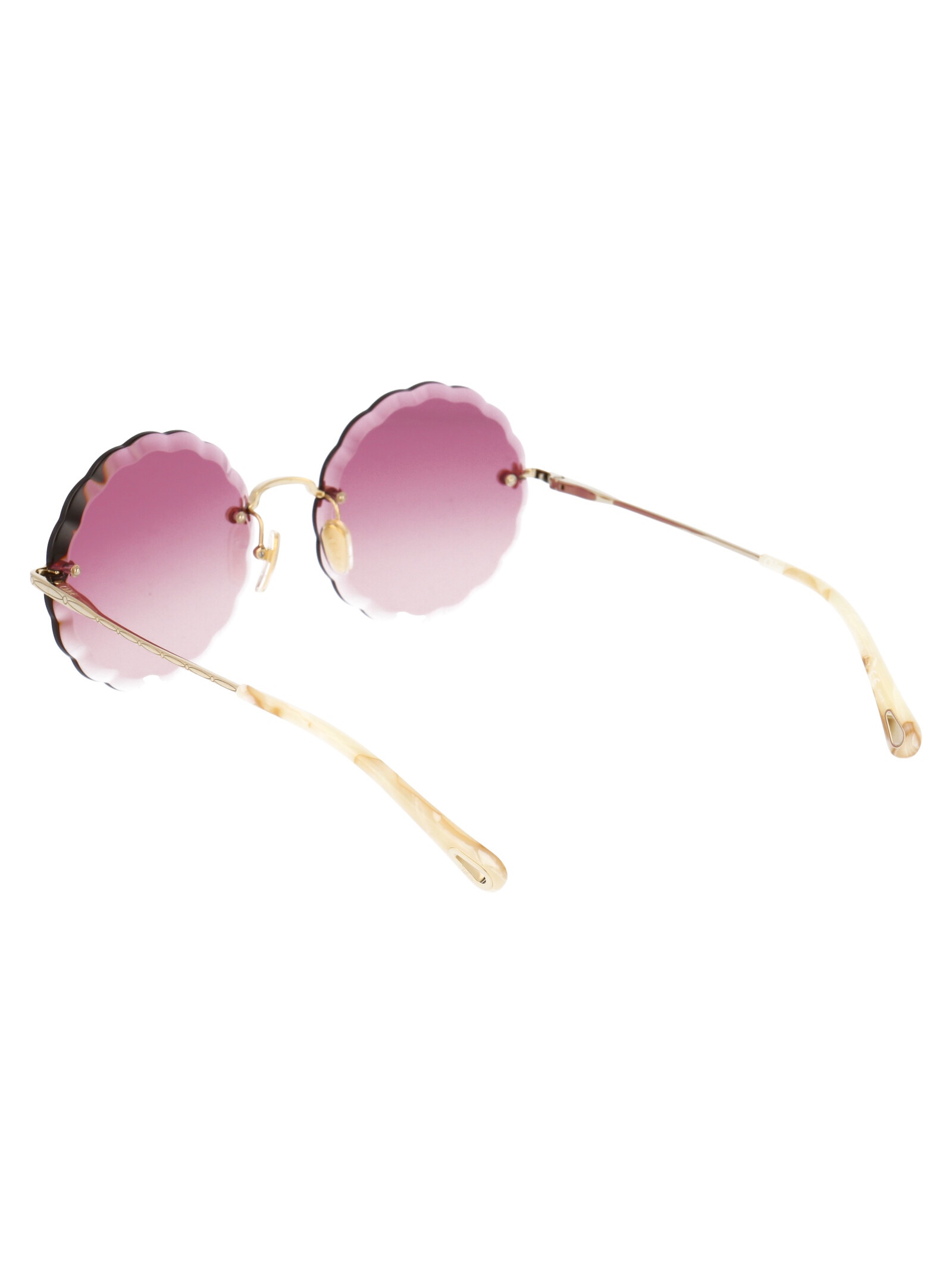 Chloé Rosie Round Frame Metal Sunglasses In Pink