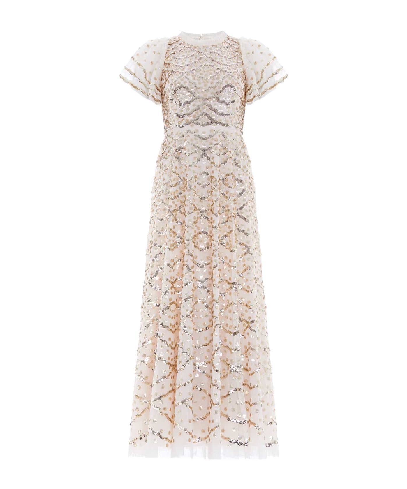 Needle & Thread Deco Dot Gloss Maxi Dress In Nude