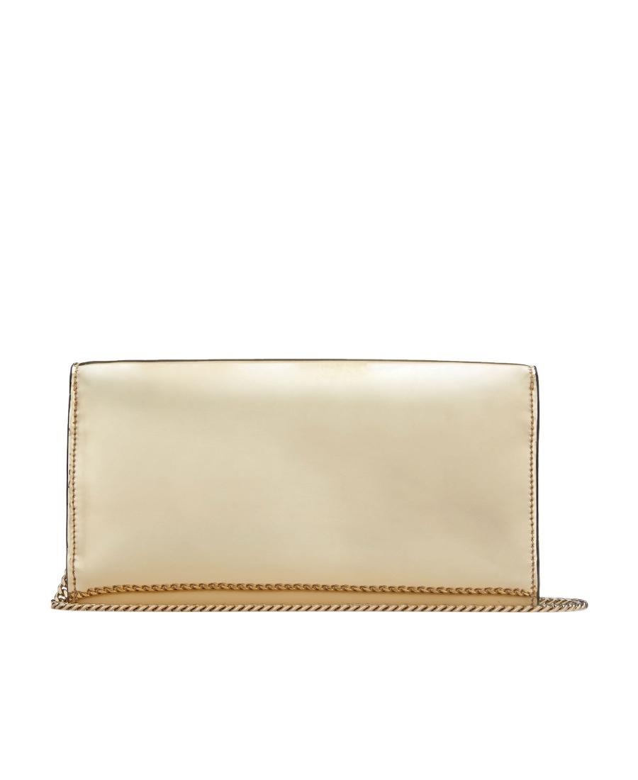 Jimmy Choo Emmie Clutch In Mirror Fabric In Gold