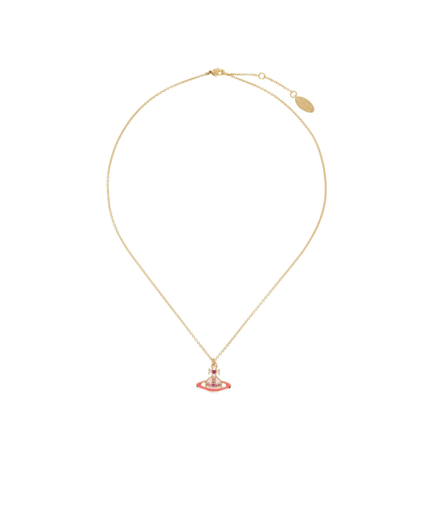 Vivienne Westwood Concetta Bas Relief Pendant Necklace In Gold/rose Peach