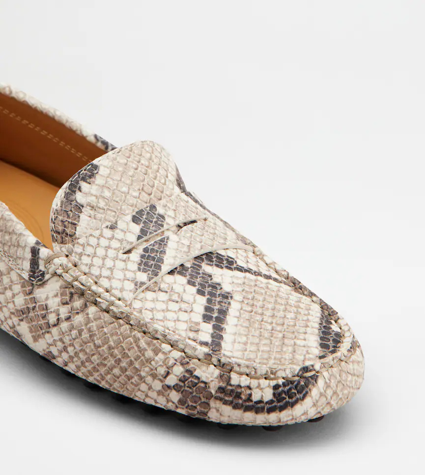 Tod's Snake-effect Leather Driving Loafers In Multi