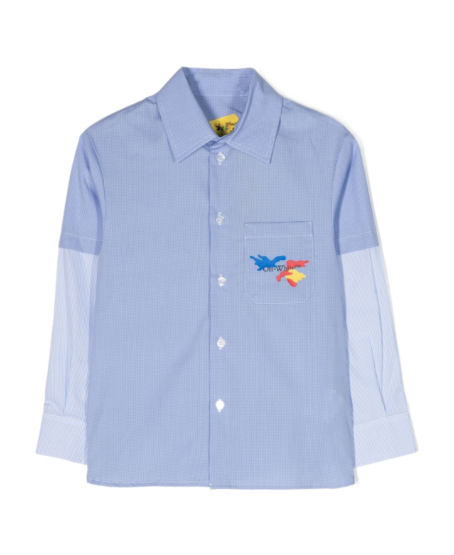 Off-white Check-pattern Cotton Shirt In Blue
