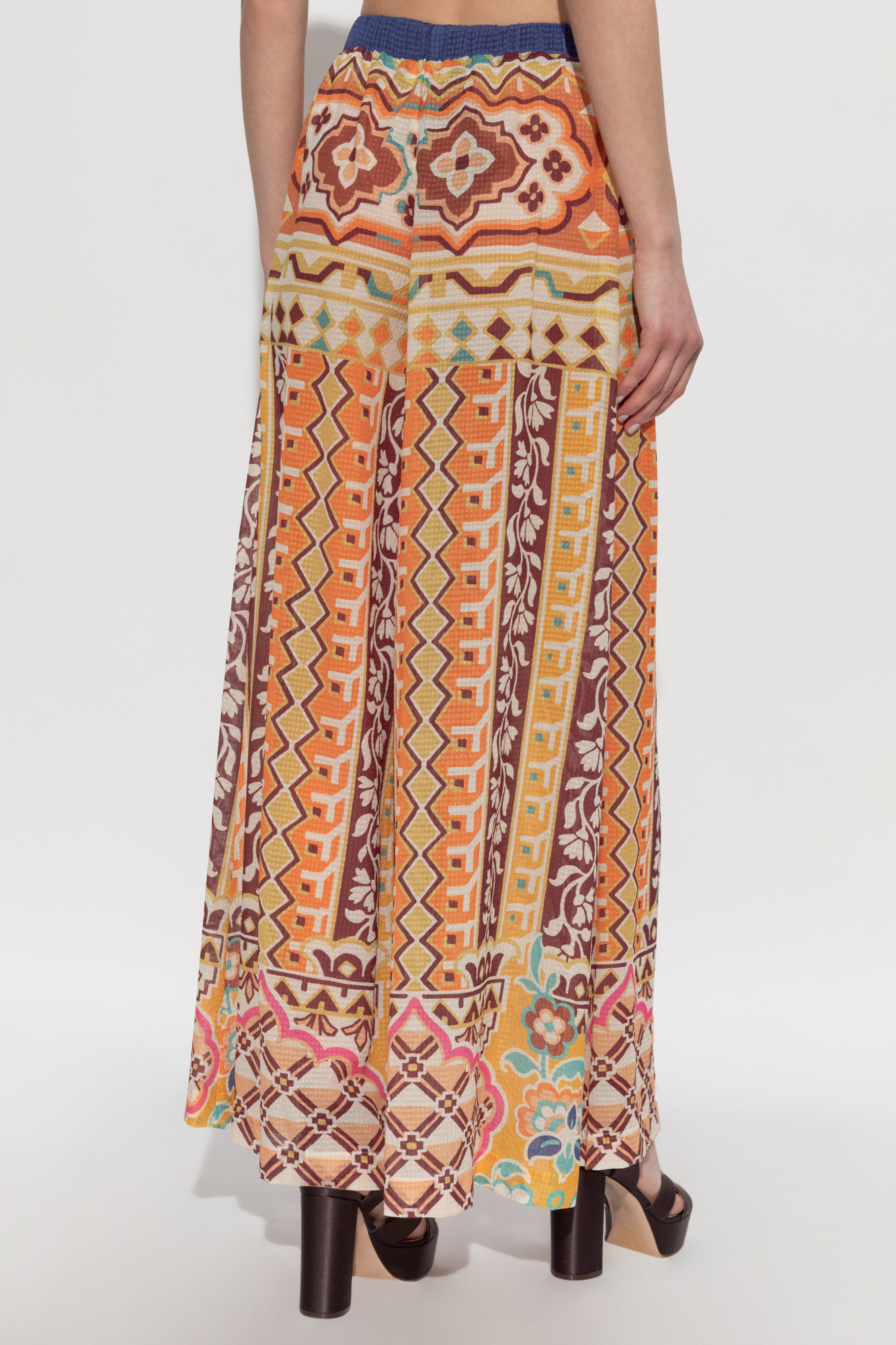 Etro Patterned Tie-waist Trousers In Multi