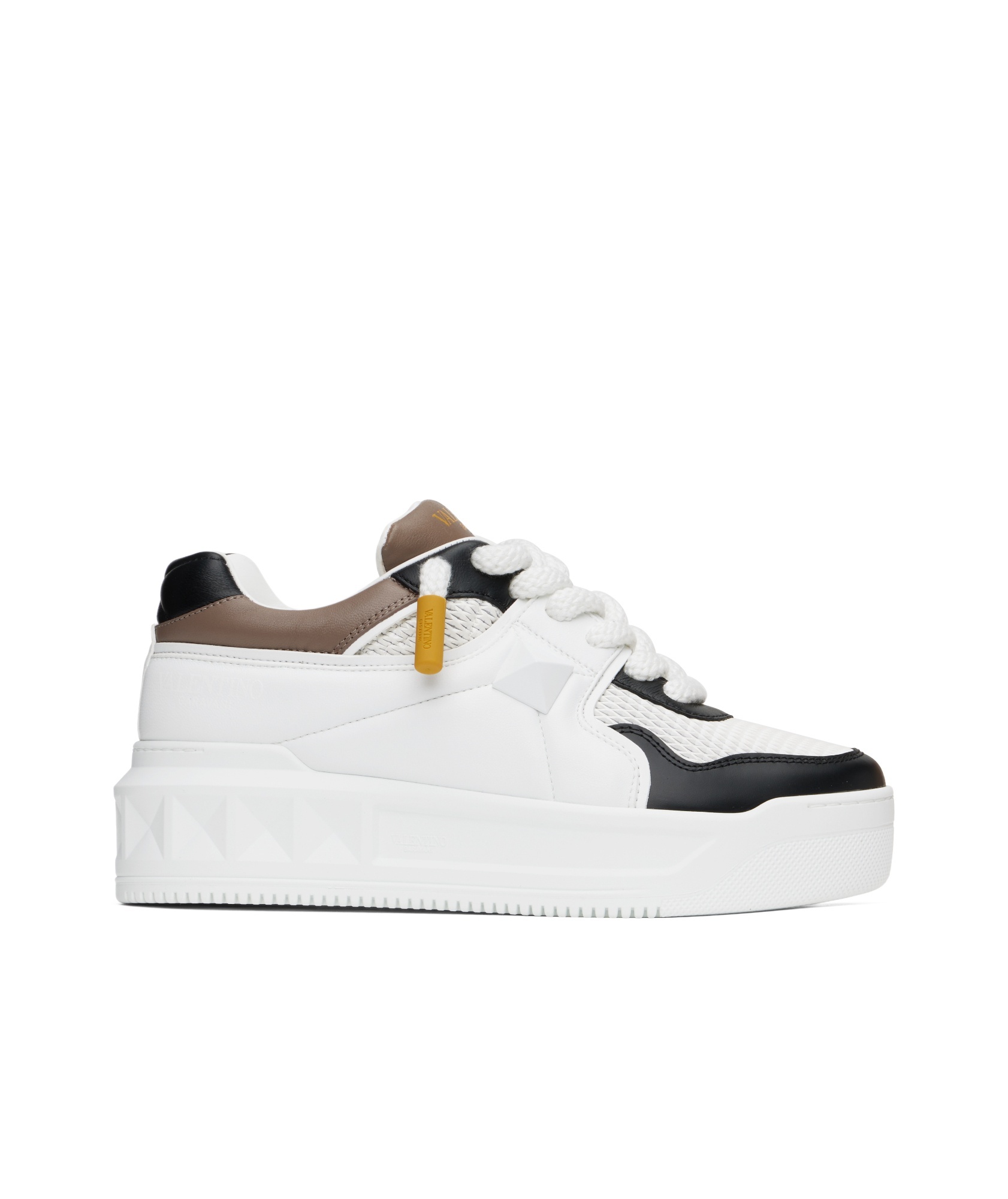 Valentino Stud Xl Low-top Sneakers With Contrasting Panels In White