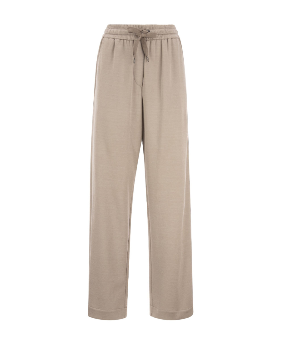 Brunello Cucinelli Wide-leg Sweatpants In Nude