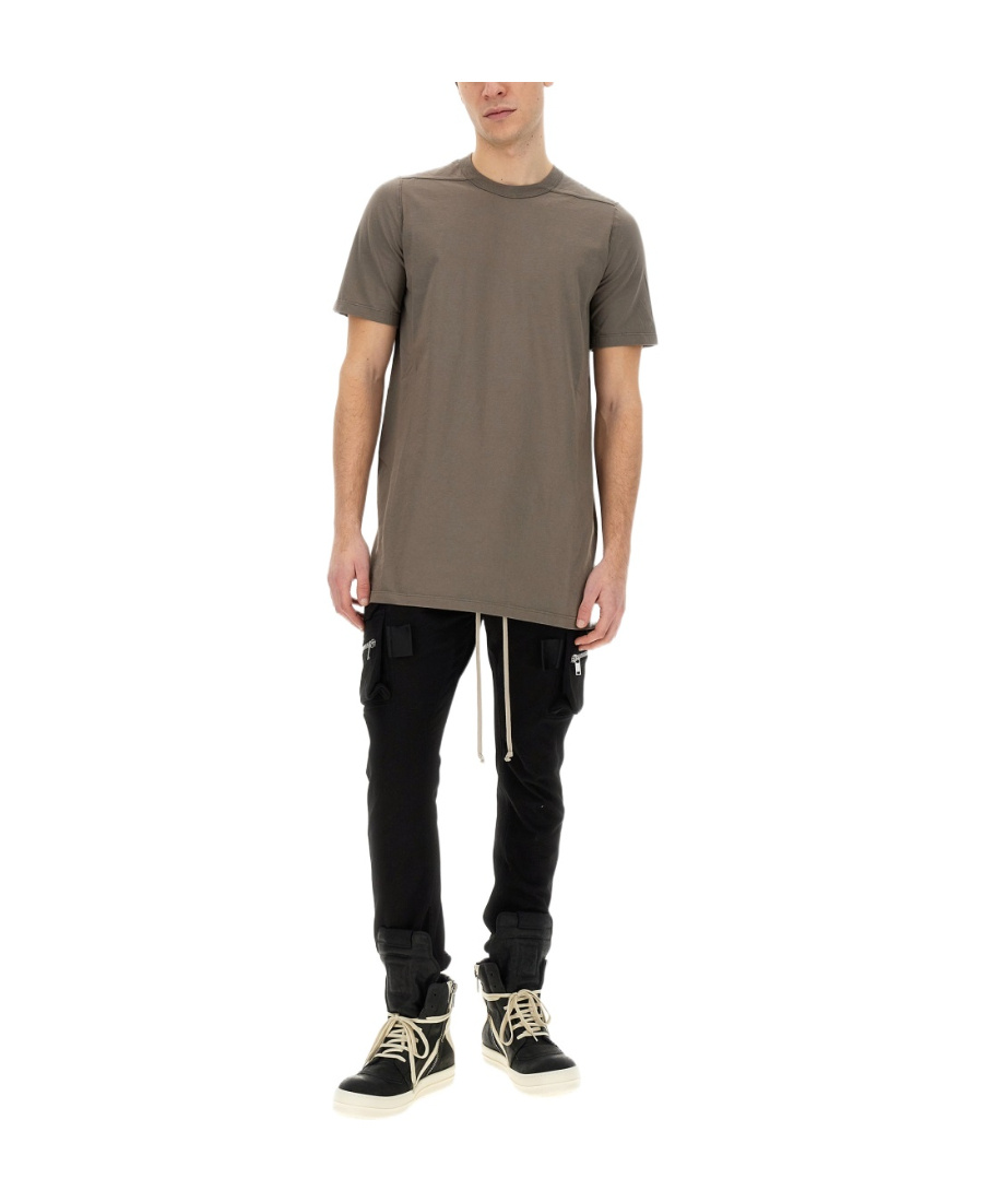 Rick Owens Panelled Cotton T-shirt In Gray