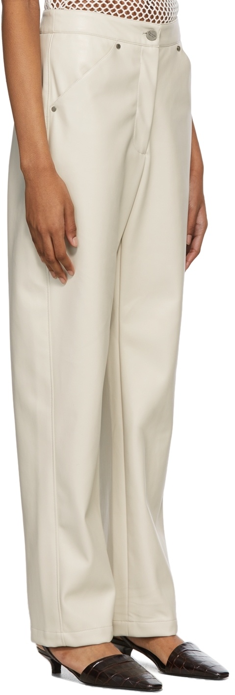 Deveaux Logo High-rise Casual Pants In Nude