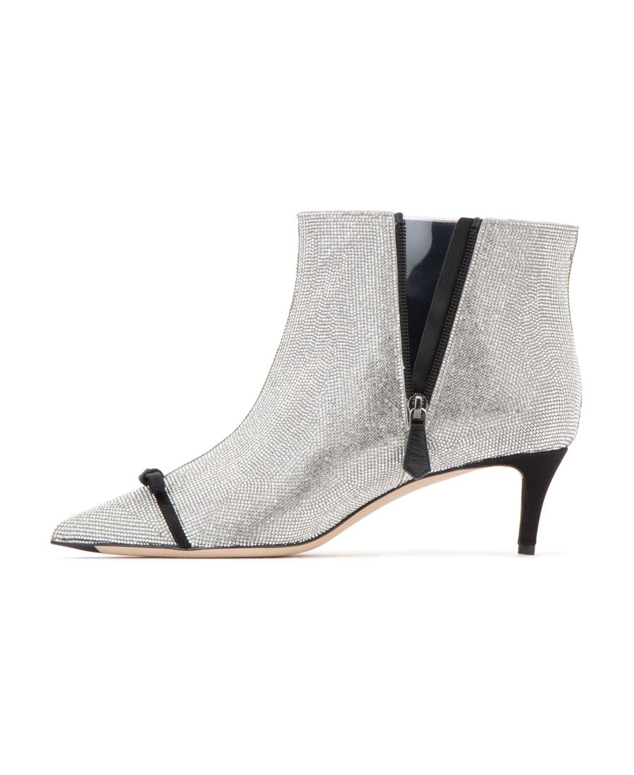 Marco De Vincenzo Bow Pointed Diamond Heels In Gray
