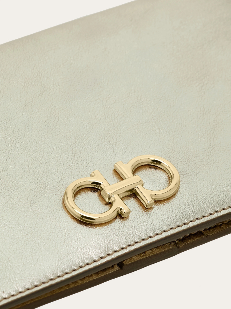 Ferragamo Gancini Buckle Continental Wallet In Multi