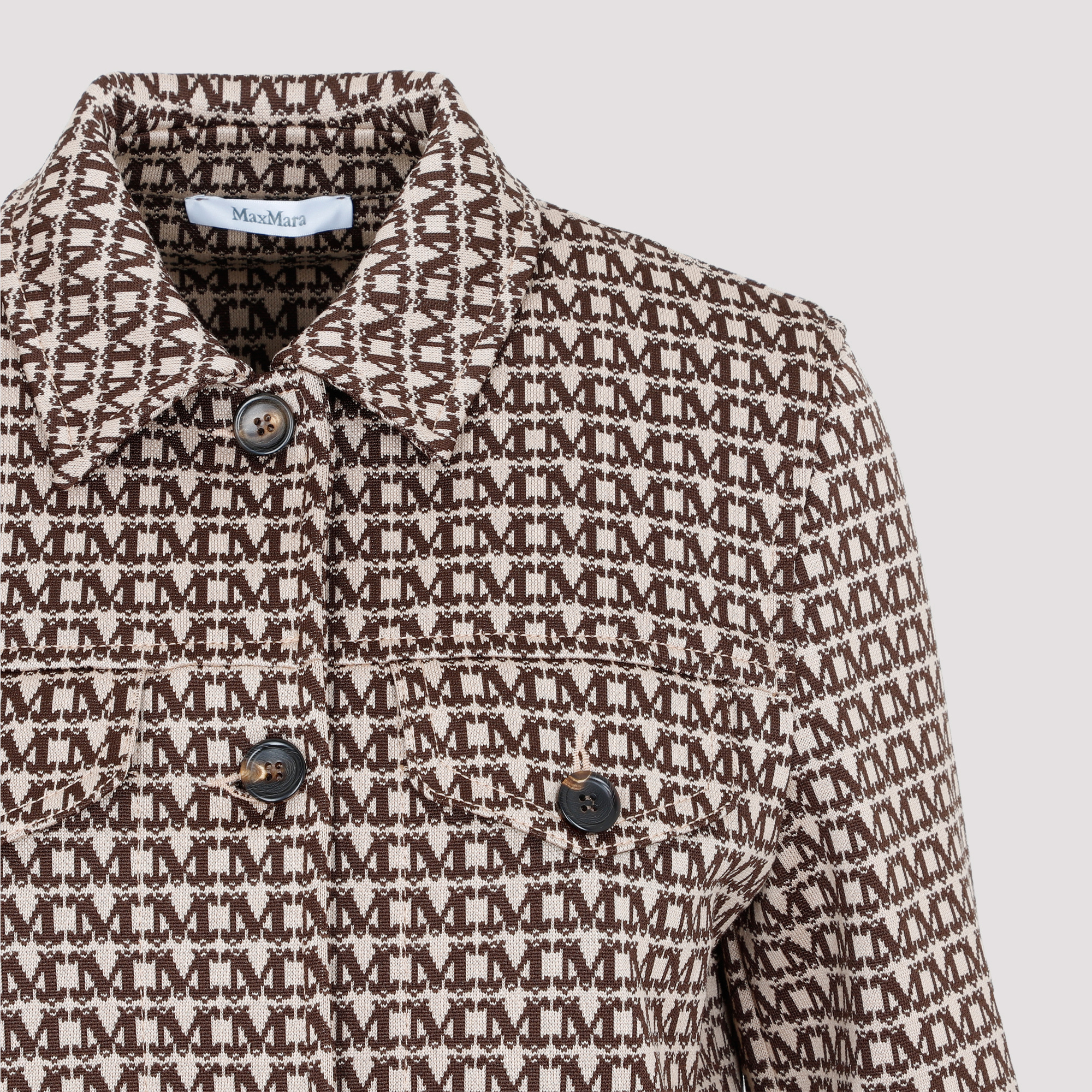 Max Mara Logo Jacquard Jacket In Multicolor