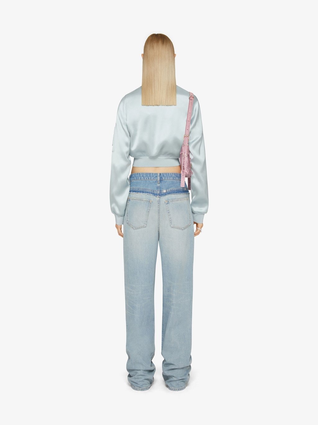 Givenchy Mixed Denim Oversized Jeans In Gray