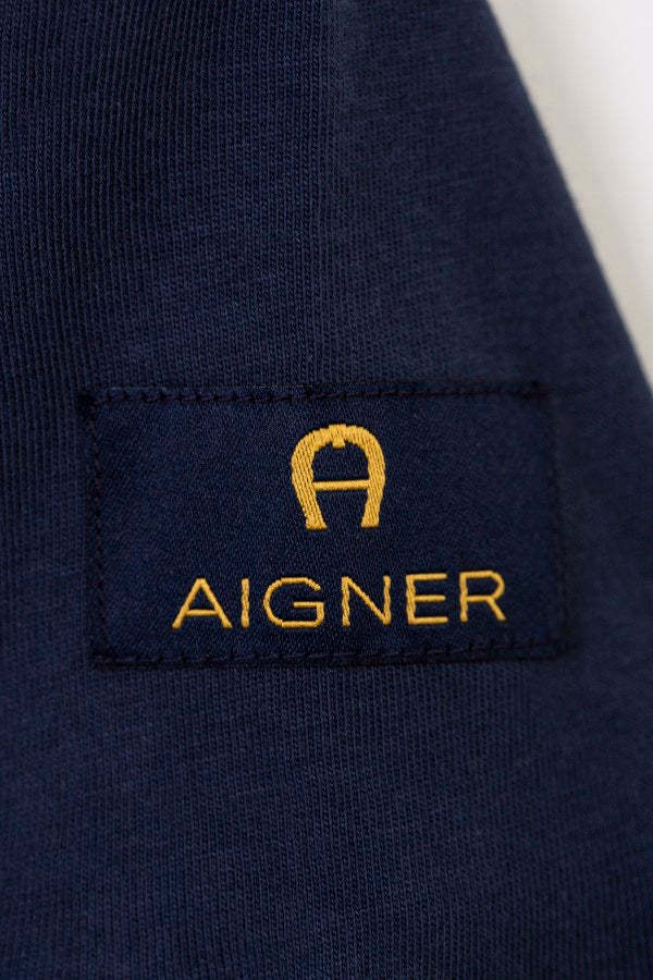 Shop Aigner Logo-print Cotton T-shirt In Blue