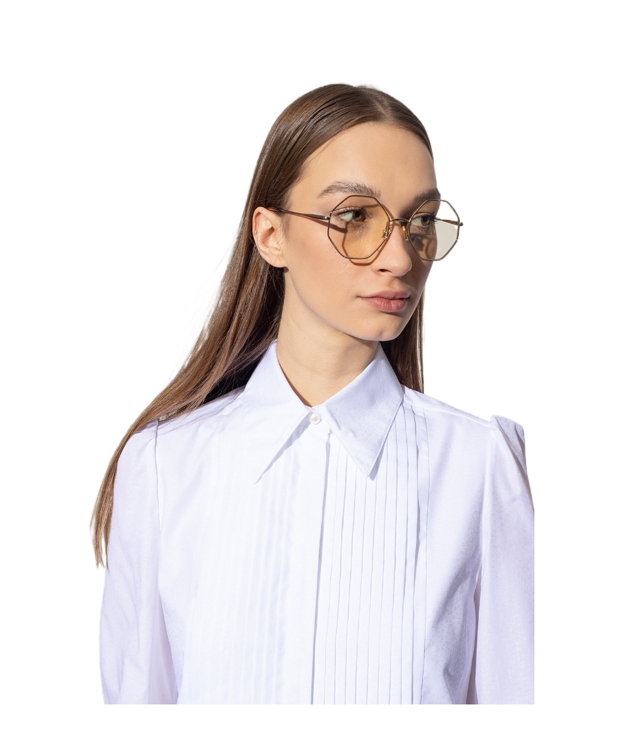 Chloé Eyewear Hexagonal Framed Glasses In White