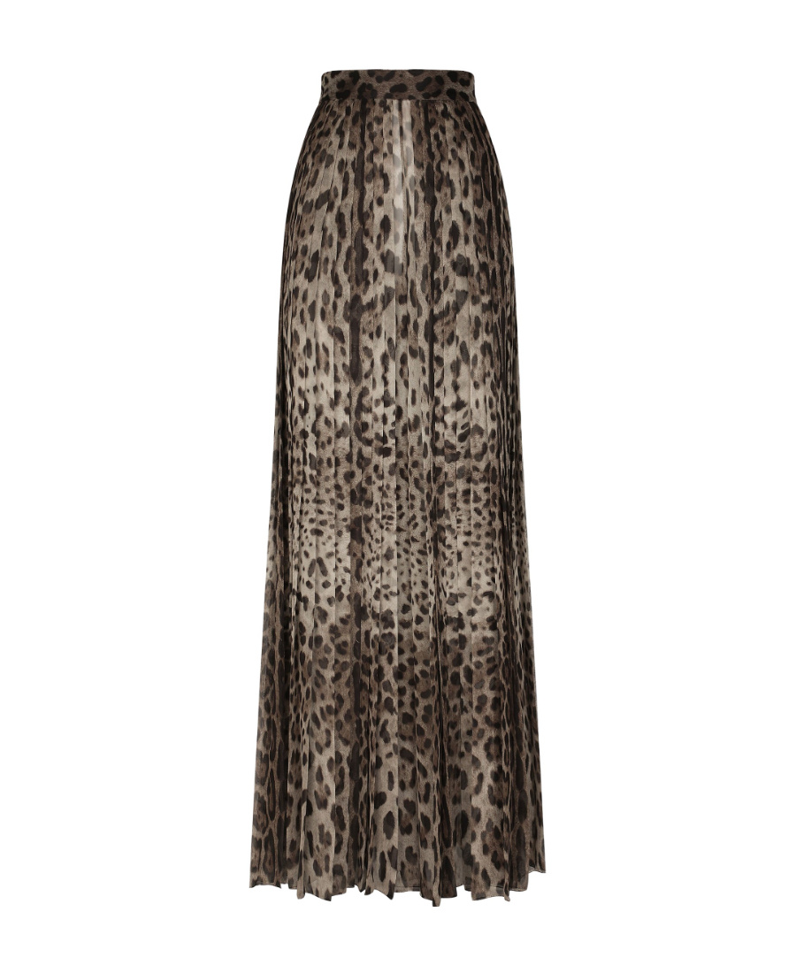 Dolce & Gabbana Leopard-print Chiffon Culottes In Multicolor