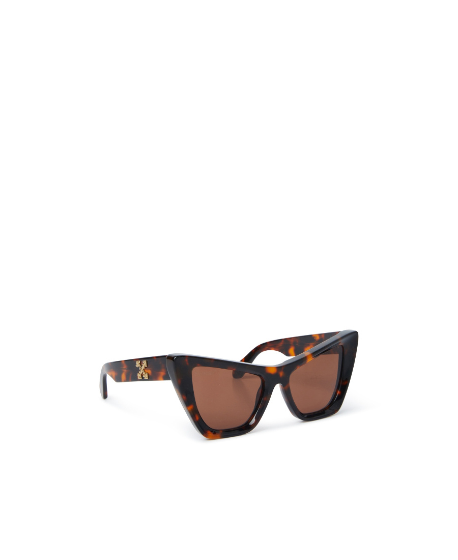 Off-white Geometric Frame Sunglasses In Brown