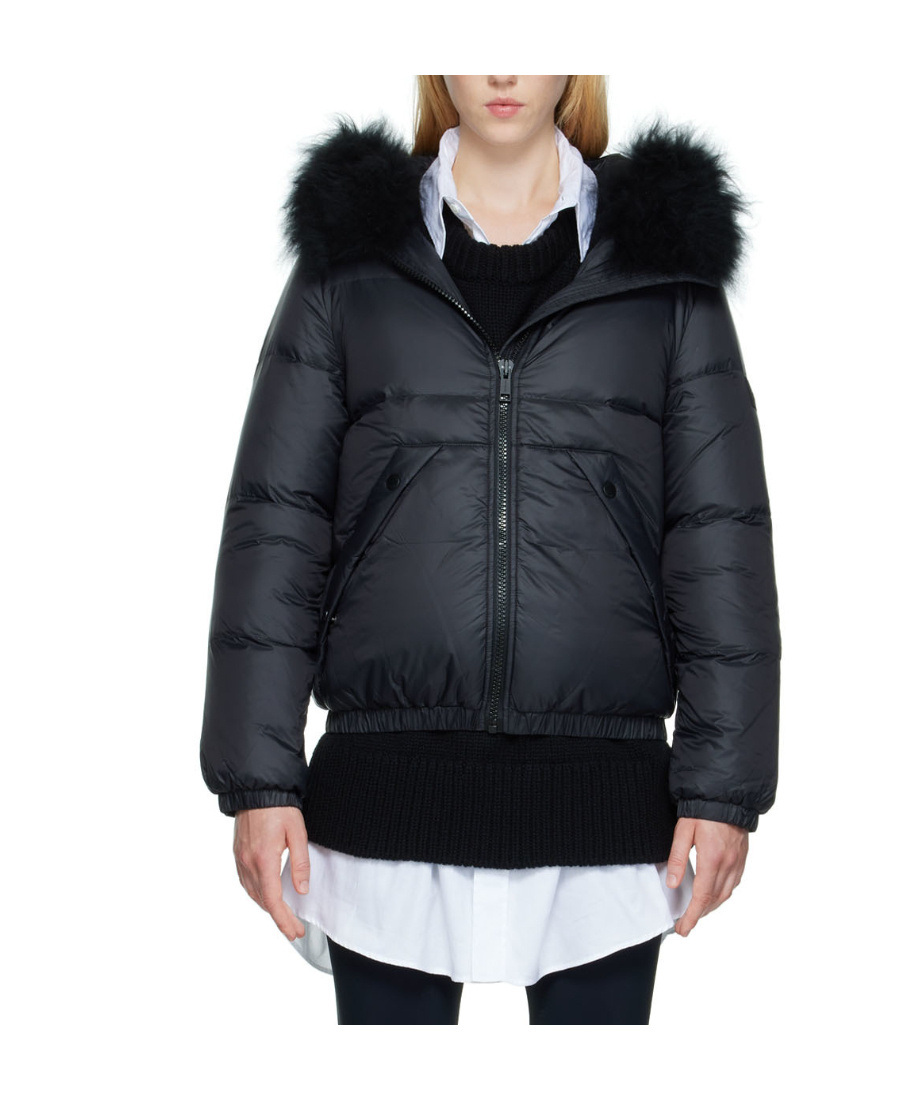 Yves Salomon Black Doudoune Down Jacket In Black