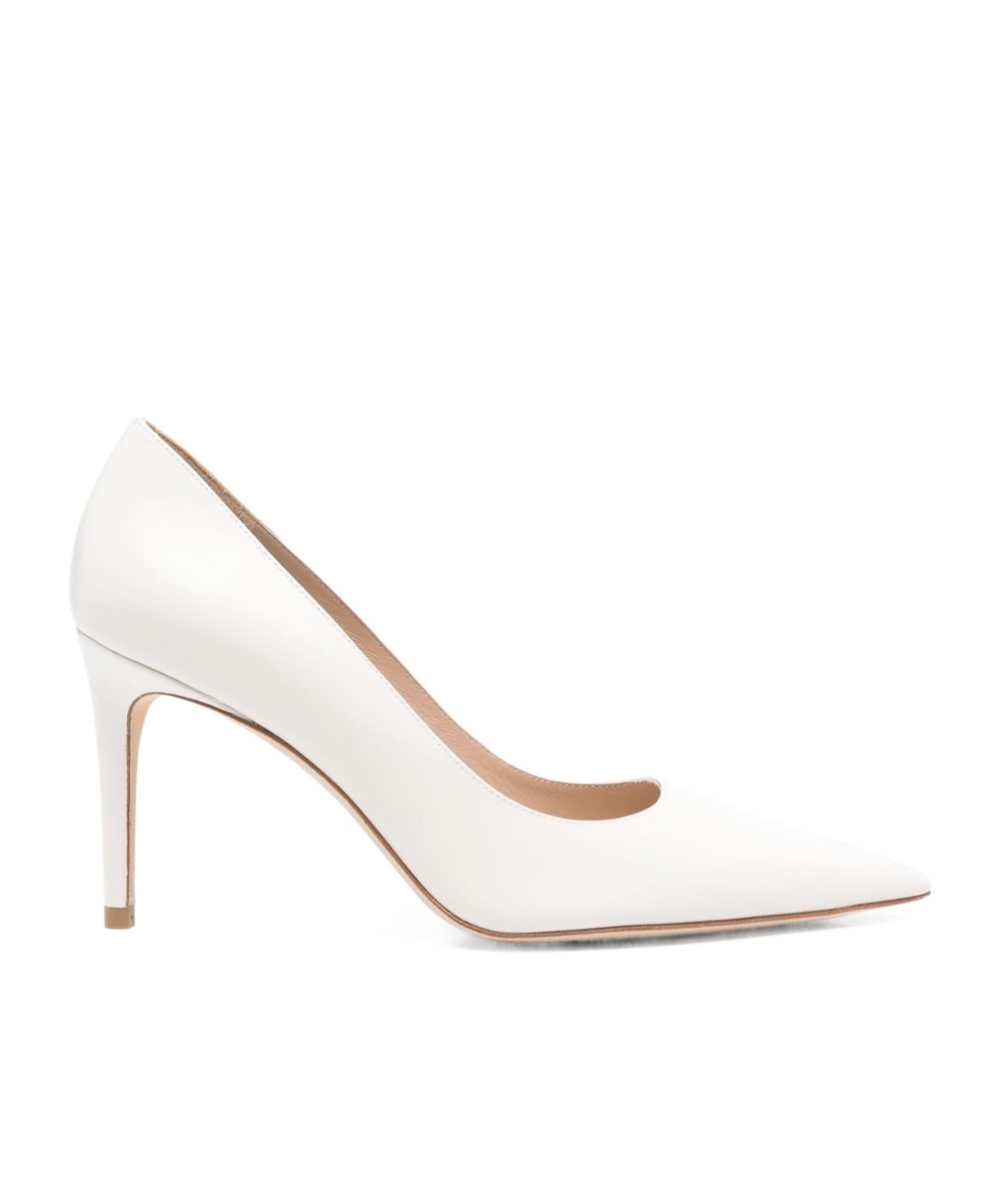 Stuart Weitzman Leigh 95 Leather Pump In White