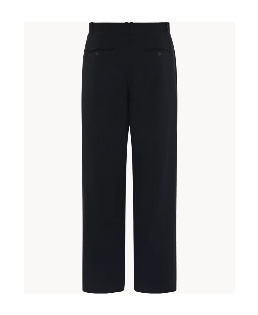 The Row Tailored Wool Zev Trousers Pleated Front In Black