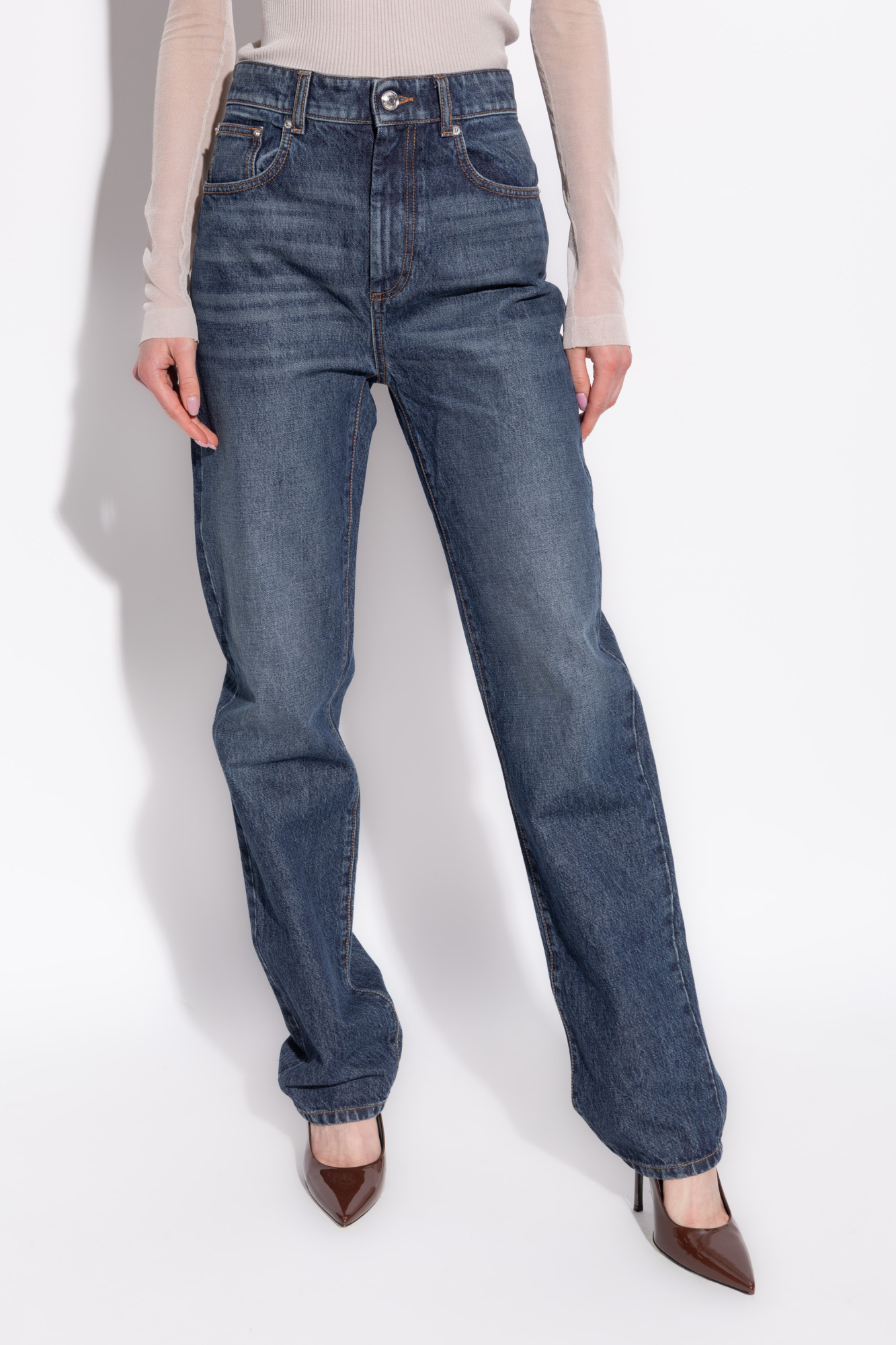 Sportmax Tasso Straight Leg Jeans In Blue