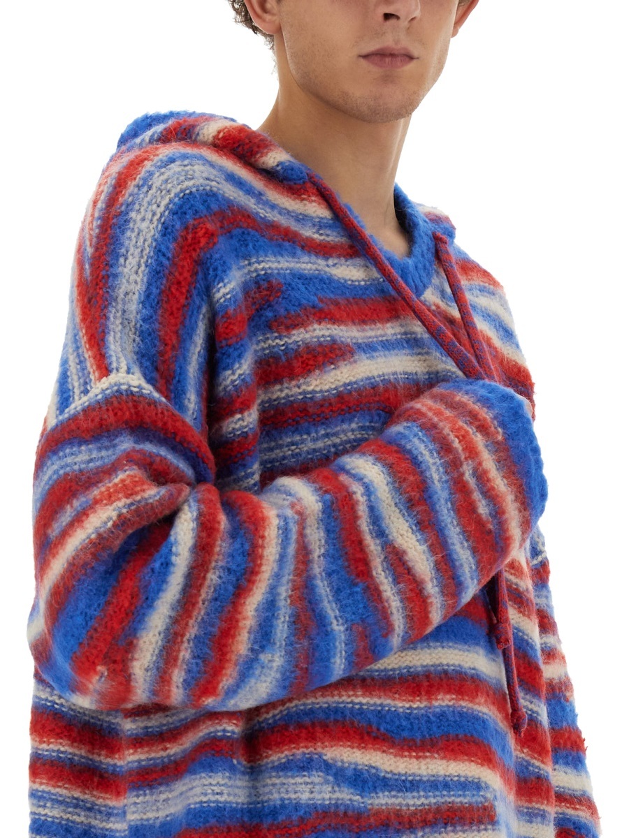 Erl Gradient Knitted Oversized Hoodie In Multicolor