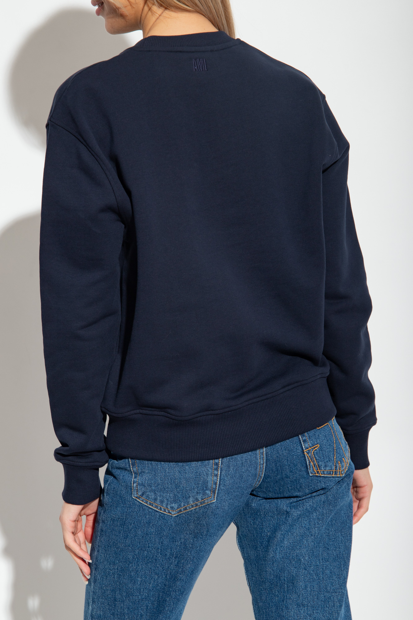 Ami Alexandre Mattiussi Ami Paris Ami De Coeur Crewneck Sweatshirt In Blue