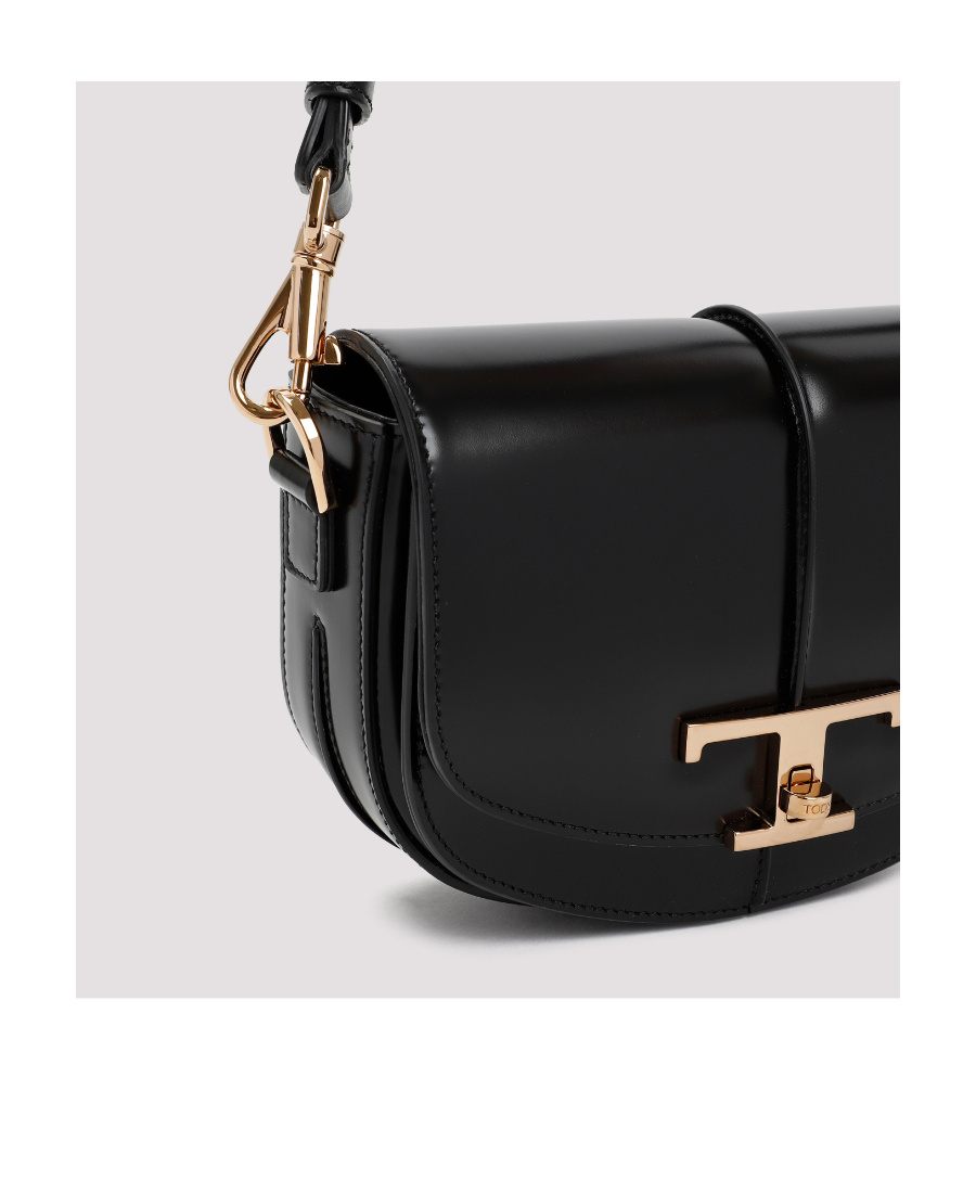 TOD'S LOGO-PLAQUE LEATHER CROSSBODY BAG 