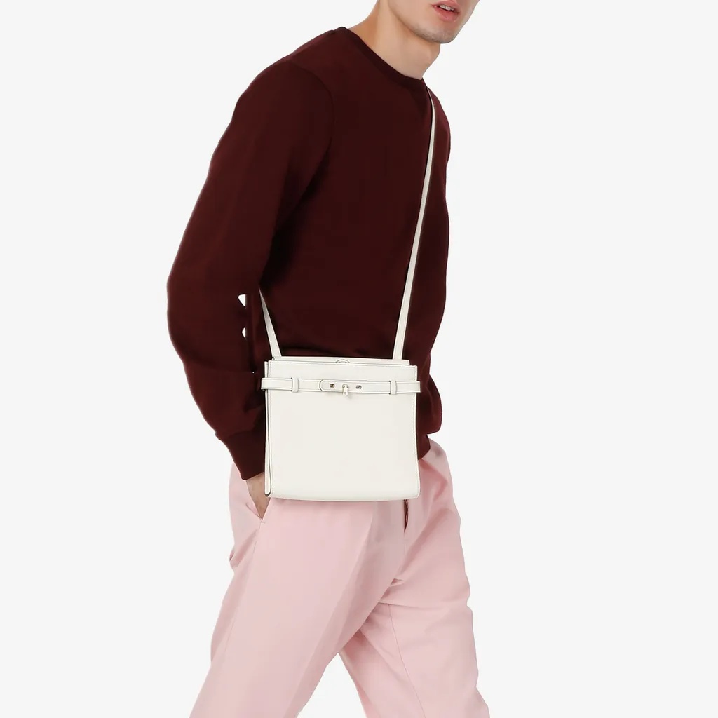 Shop Valextra Leather Shoulder Bag In White