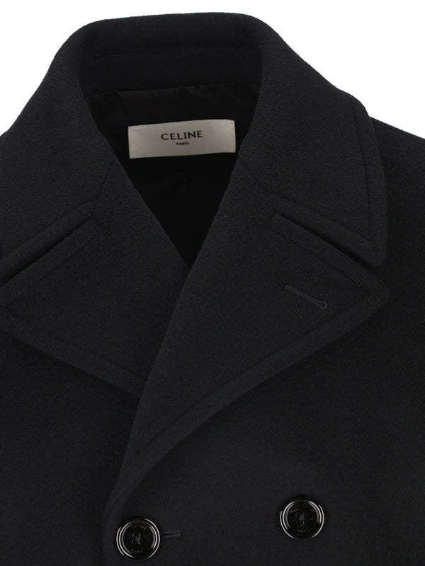 Celine Long-sleeved Coat In Black