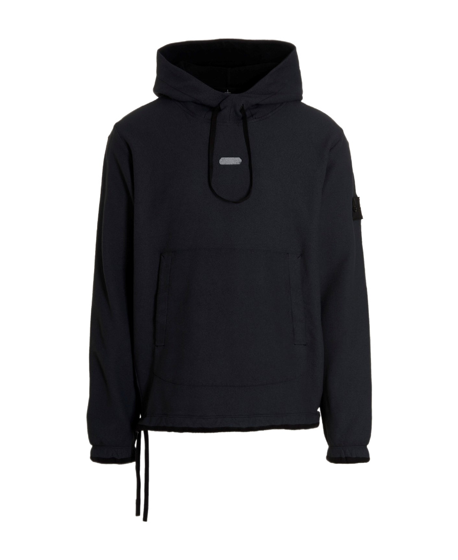 Stone Island Graphic-print Drawstring Hoodie In Black