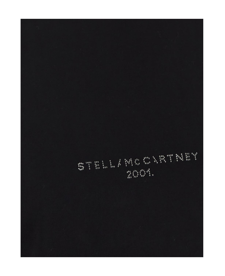 Stella Mccartney T-shirt With Logo Print And Crew Neckline In Black