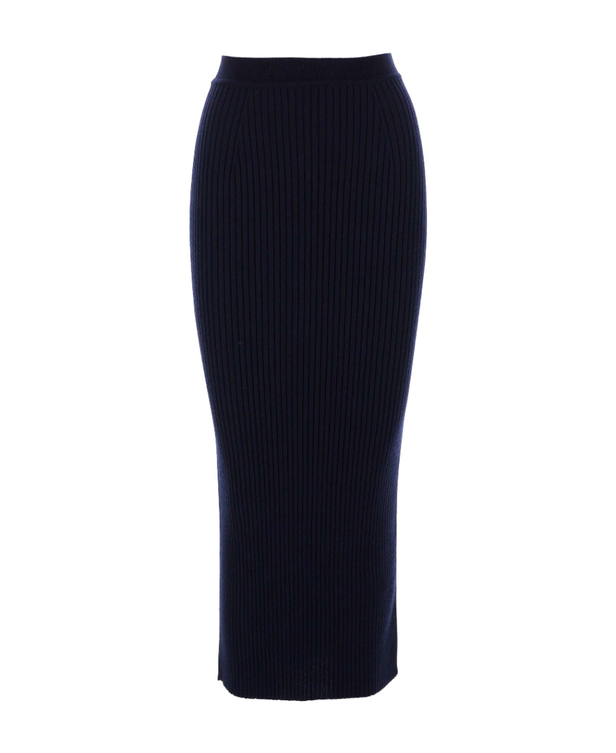 Chloé Wool Cashmere Knitted Skirt In Black