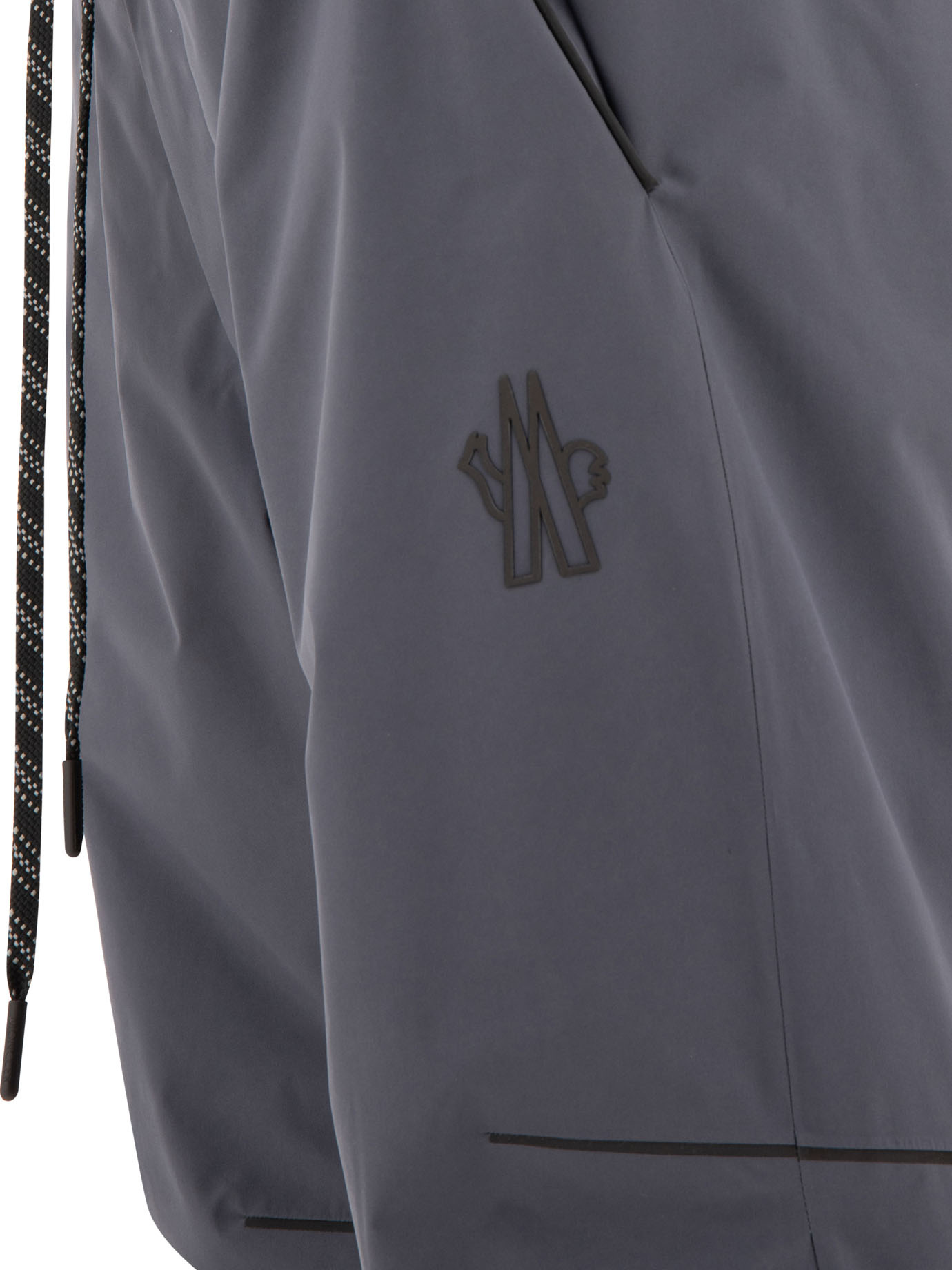 Moncler Dark Grey Polyester Padded Joggers In Black
