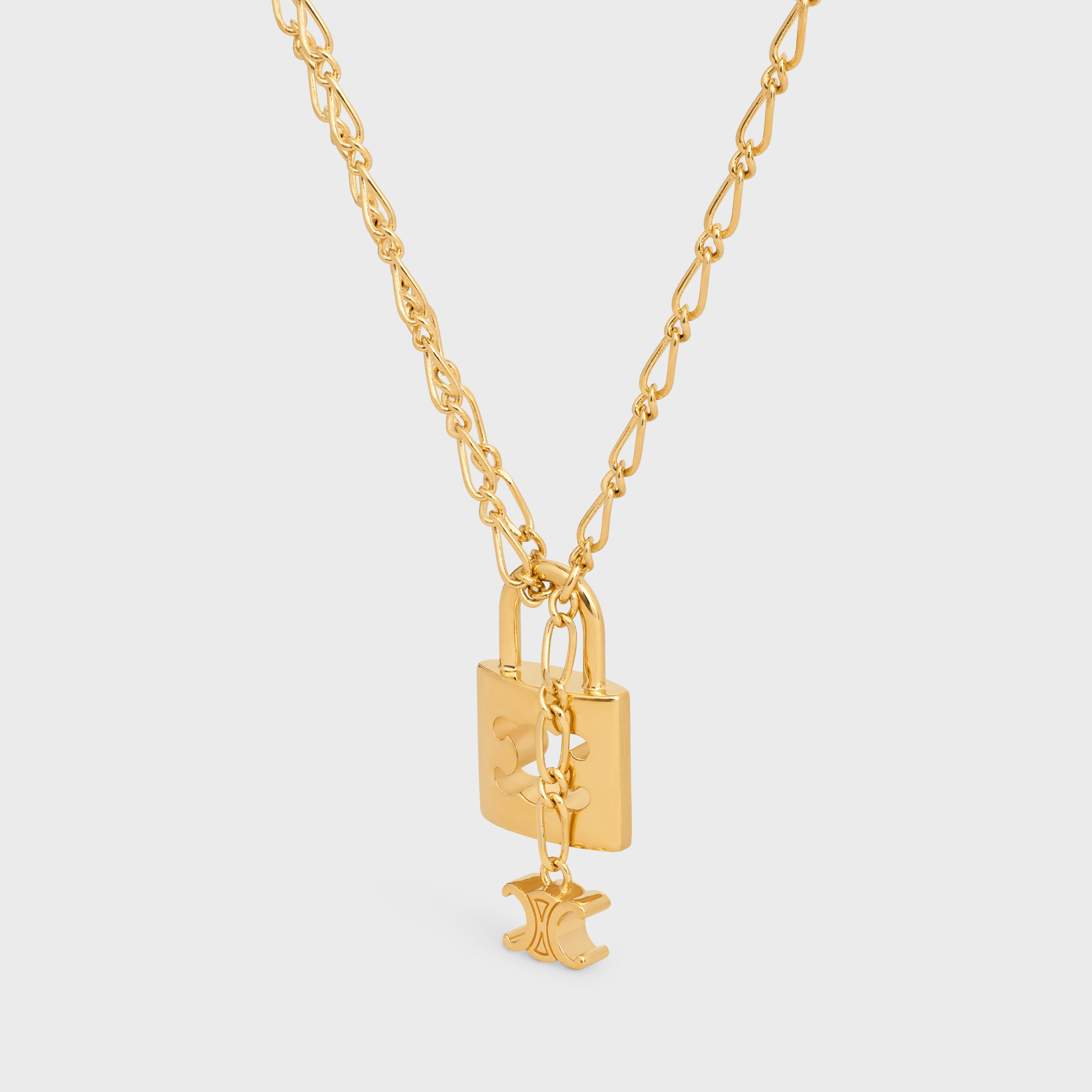 Celine Lock Trimphe Necklace In Yellow