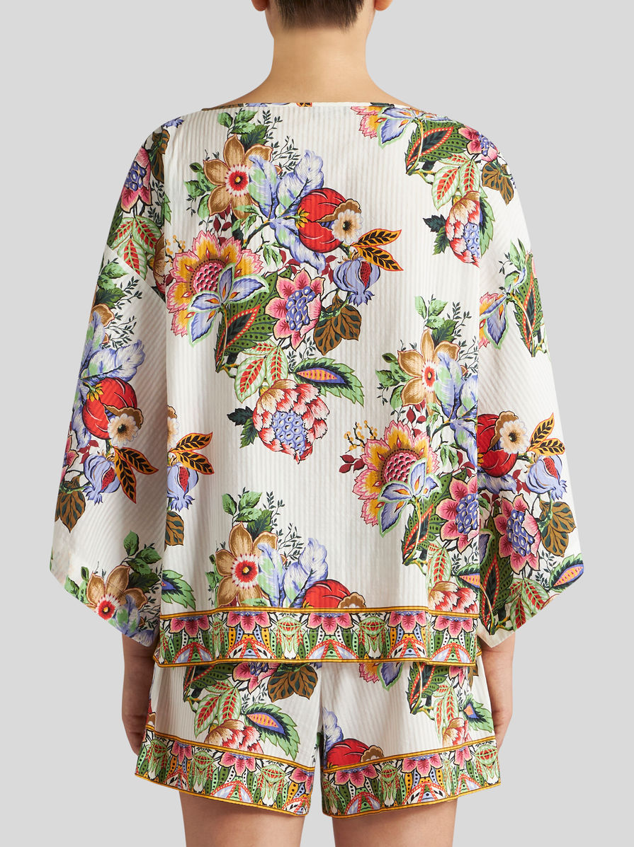 Etro Tie-detailed Floral-print Cotton And Silk-blend Voile Blouse In Multicolor