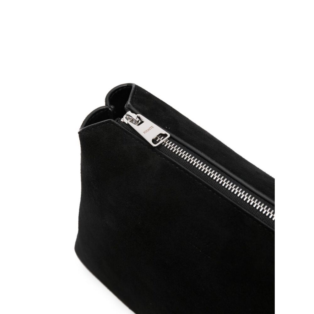 Khaite The Lina Suede Crossbody Bag In Black