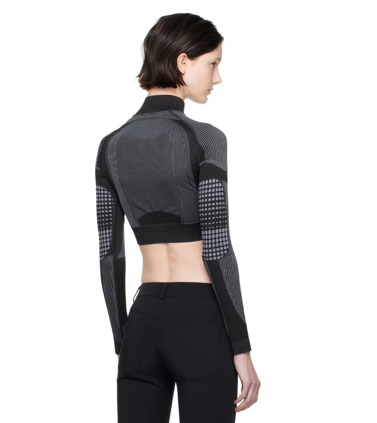 Misbhv Logo-print Mock Neck Performance Top In Black