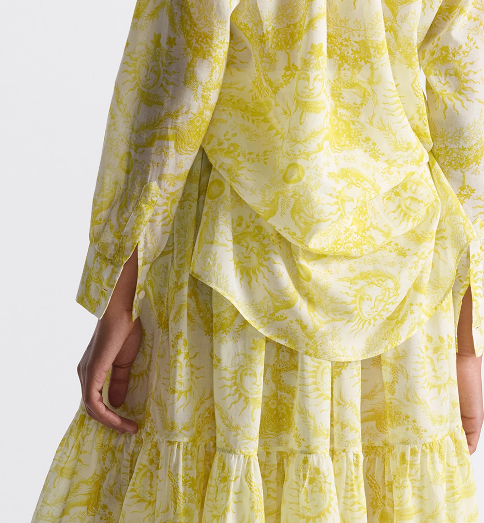 Dior Iviera Pleated Detail Skirt In Yellow
