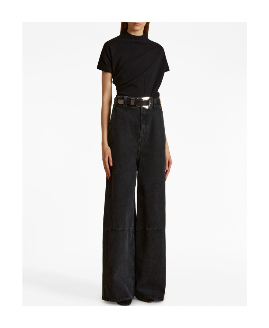Khaite Isla Wide-leg Jeans In Black