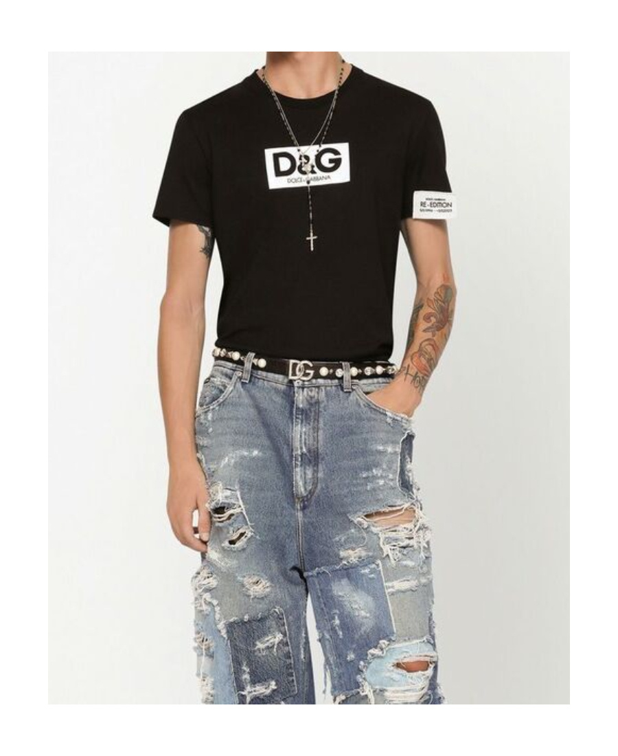 Dolce & Gabbana Logo-decorated T-shirt In Black